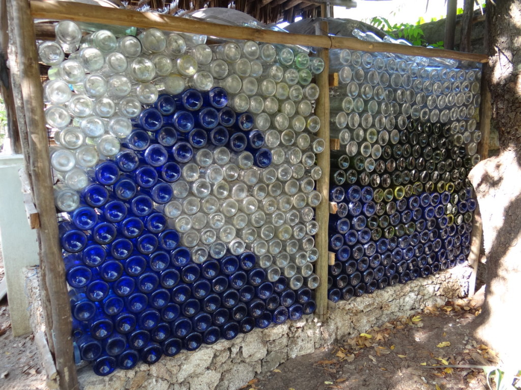 glass bottle wall
