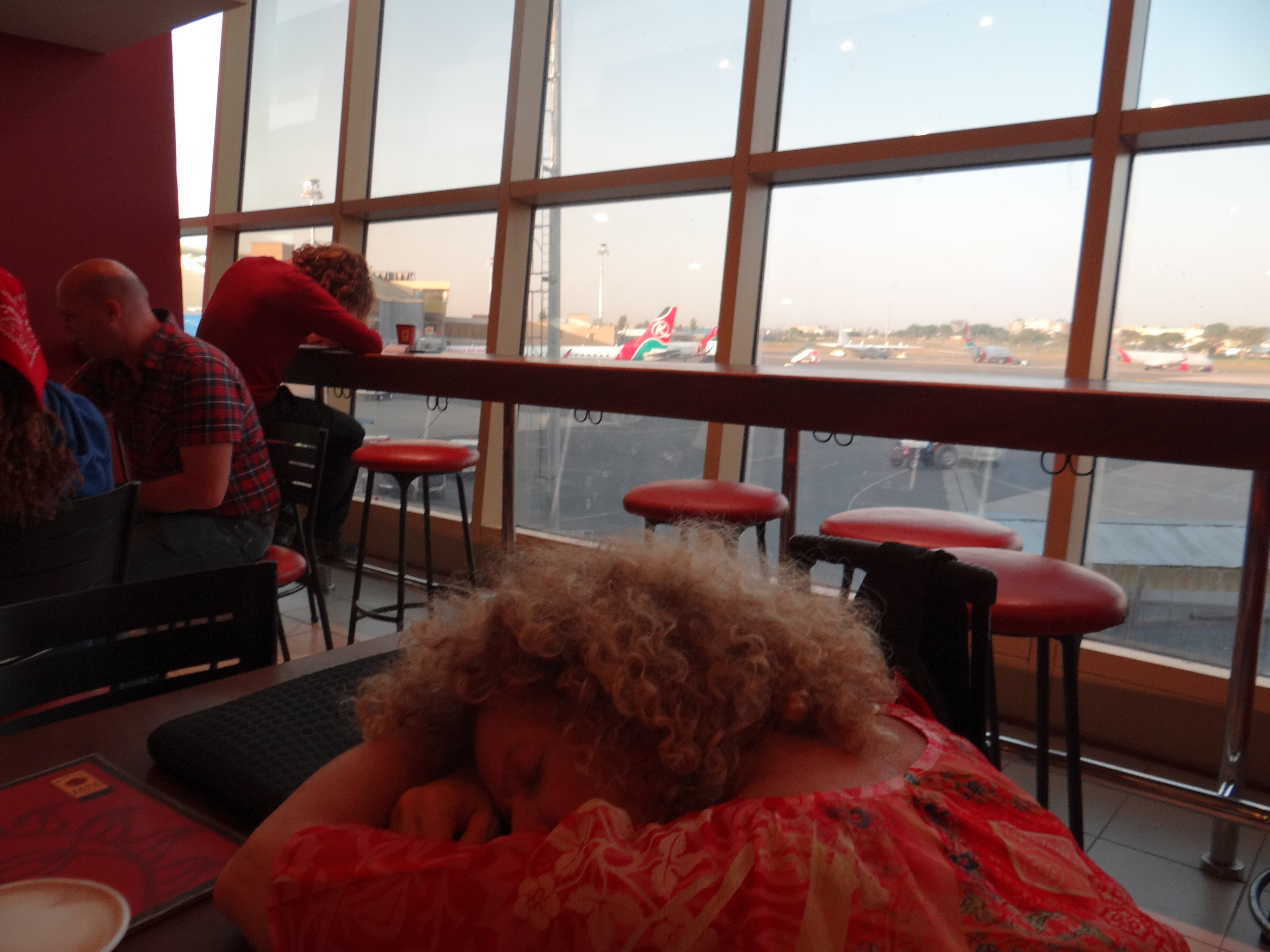 sleeping at the airport